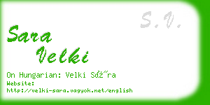 sara velki business card